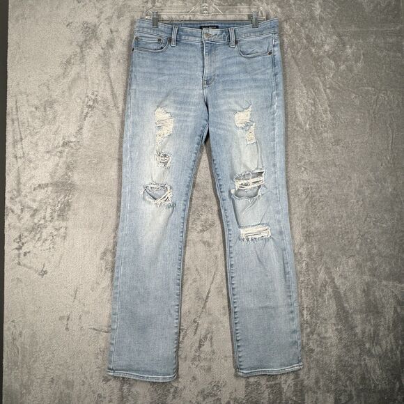Lucky Brand Jeans Womens 12 31 Sweet Straight Casual Thrashed Destroyed Grunge - Picture 2 of 14